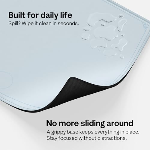 Pixio Mouse Pads - 36 x 16 inch XXL Caligraphy Blue Multifunctional Large Desk Mats for Gaming, Office, Desktop Anti-Slip Waterproof Washable Computer Mouse Mat - color: Blue Caligraphy