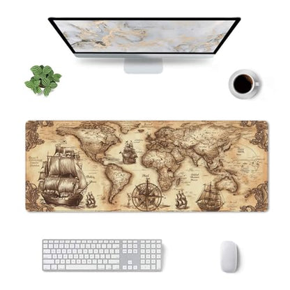Nautical Compass Mouse Pad Extended Large Gaming Mouse Pad XL Stitched Edges for Gamer Home Office 31.5 X 11.8 Inch - color: Nautical Compass