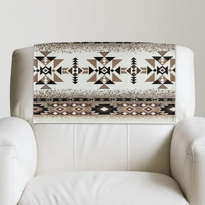 Aztec Brown Headrest Cover for Recliner Chair, Non-Slip Leather Sofa Headrest Cover, Scratch Resistant Furniture Head Protector for Kids and Pets, 2 Packs - color: Aztec Brown