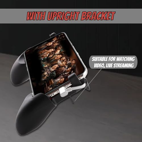 Mobile Game Controller, Low Latency Folding Gaming Joystick Fine Grind Arenaceous Handle Holder, Ergonomic Shooter Trigger Mobile Cell Phone Gamepad for PUBG