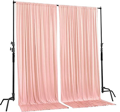 AK TRADING CO. 10 feet x 8 feet IFR Polyester Backdrop Drapes Curtains Panels with Rod Pockets - Wedding Ceremony Party Home Window Decorations - Blush Pink - color: Blush Pink
