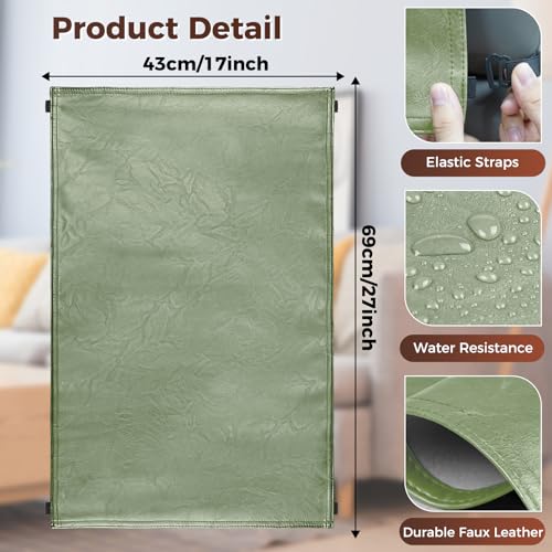 Headrest Cover for Recliner Chair Recliner Headrest Protector Faux Leather Headrest Cover with Elastic Straps Couch Headrest Covers for Furniture Sofa Protector 17 x 27In(Mint Green) - color: Mint Green, size: 17x27 in