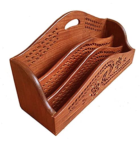 Wooden Desk Organizer - Handmade Desk Accessories for Home and Office - Elegant Storage Solution for Pens, Notepads, and more Office supplies for Table