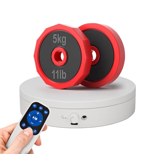 Motorized Rotating Display Stand with Remote, 4.53in 360 Electric Turntable for Display,Photography,3D Scanner Models, Motorized Lazy Susan and Photography Turntable Control Angle/Speed,Step/Swing/Continuous Rotation - size: 4.53inch/White/11Lbs Load