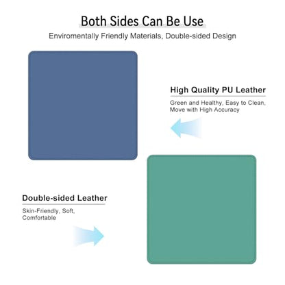 Dual Sided Leather Desk Mat - Waterproof Desk Pad - Ideal for Large Mouse Pad and Desk Mats on Top of Desks (Blue, 11"*8") - color: Blue, size: 11"*8"