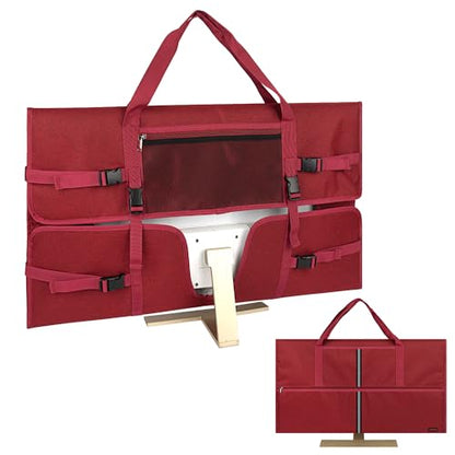 Travel Carrying Bag Compatible with 32" All-in-One Desktop Computer and 32" Monitor (Dark Red) - color: Dark Red