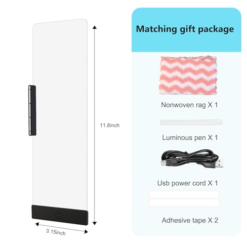 LED Memo Board with Sticky Note Holder, Office Supplies, Monitor Memo Board, Clear Acrylic Computer Monitor Organizer, Work from Home Essentials, Multifunction Workspace Accessories (Black-R) - color: Black-r