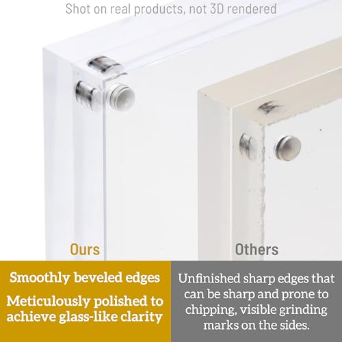 ATZYmolin 4x6 Acrylic Picture Frame 3 Pack, 20mm Thick Magnetic Double Sided Display 20% Thicker- Frameless Clear Transparent Photo Frame for Desktop/Tabletop, Self Standing with Microfiber Cloth - size: 4x6"