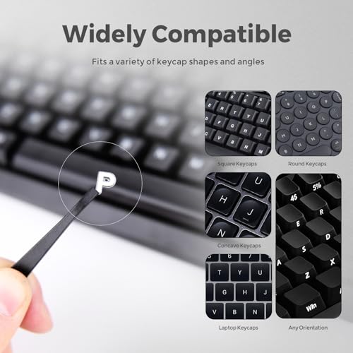 English Keyboard Stickers [5 in 1], Borderless Keyboard Letters Replacement Stickers English with Peel-Off Film (Leaves Only White Letters),Transfer Alphabet Sticker for Laptop Desktop Computer - color: White Letter