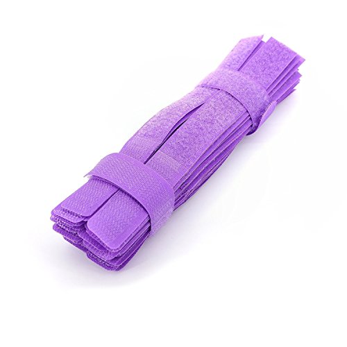 50pcs Cable Ties Reusable Fastening Wire Organizer Cord Rope Holder 7 Inch (Purple) - color: Purple