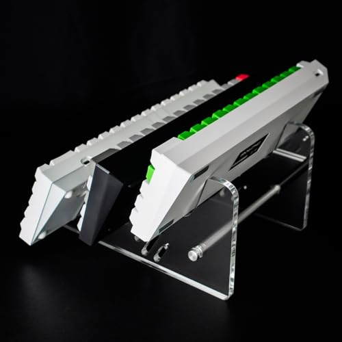 Elsjoy 2 Pack Acrylic Display Stand, 3-Tier Mechanical Keyboard Holder, Desktop Clear Rack Computer Storage Shelf for 6 Keyboards (Each Holds 3)
