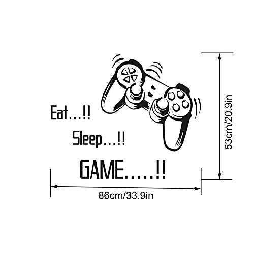 SITAKE Game Room Decor, “EAT Sleep Game Repeat” Boys Room Decorations for Bedroom, Kids Wall Decor and Wall Stickers for Playroom, 22.0 × 22.0 Inch (Style 1)