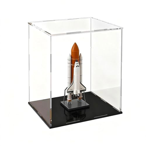 Acrylic Display Case, Clear Collectible Display Box with Matte Black Base, Dustproof Acrylic Showcase, Easy Self Assembly Storage Cases for Art Figurine, Trophy and Action Figures, 9 x 9 x 13 inch - size: 9 x 9 x 13 inch
