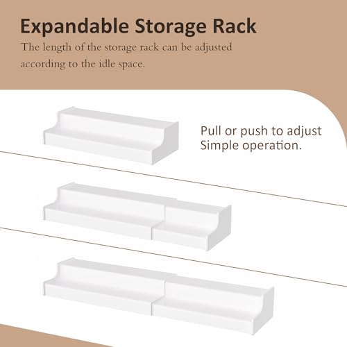 Sezanrpt Expandable Spice Rack Cabinet Organizer 2 Tier, White Kitchen Counter Display Shelf, Seasoning Organizer for Cabinet, Moisture Resistant - size: 2 Tier