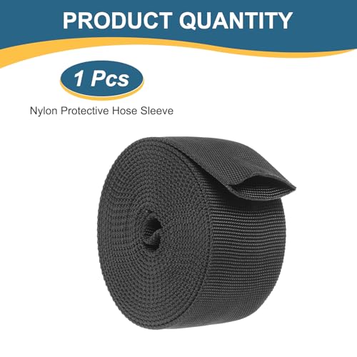 HARFINGTON Nylon Protective Hose Sleeve 1.1" ID 10FT Cable Cover Sheath Hydraulic Hose Protector Wrap for Welding Cord Tig Torch Hydraulic, Black - size: 1.1" ID 10FT