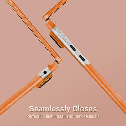 MOSISO Ultra-Thin & Seamlessly Closes Cover Compatible with MacBook Air 13 inch Case M5 M4 M3 M2 2026-2022 A3449 A3240 A3113 A2681, 2 in 1 Kit Anti-Fingerprints Shell for Mac Air 13.6, Cosmic Orange - color: Cosmic Orange