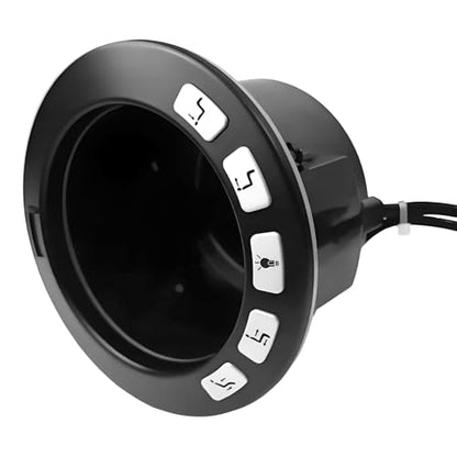 CHB R2ULBL 01-1Theater Cup Holder for Raffel Systems | with USB and Light 5 Button control 2 motors can replace CHB R2ULBL 01 1x5 Pin Male Connector and 1xFemale Barrel Connection - size: CHB-R2ULBL-01-1