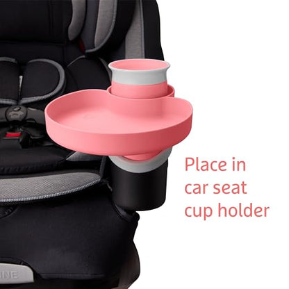 Munchkin Carseat Tray with Miracle 360 Sippy Cup for Toddlers 1-3 - Travel & Road Trip Accessory for Kids, Mess-Free Snacking and Spill Proof Drinking in The Car, Pink - color: Pink