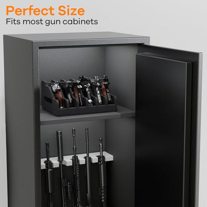 JBBTOOL Foam Pistol Rack for Gun Safe, Gun Cabinet Accessories, 6 Slots Soft Foam Handgun Storage Organizer, Anti-Slip Revolver Firearm Stand Display Holder