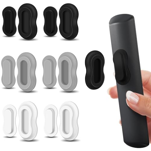 HOTEC 6 Pack Magnetic Remote Control Holder Wall Mount, Upgraded No Drill Self-Adhesive TV Remote Organizer, Universal Storage for TV, Fan, AC, Media & RV Accessories (Black, Grey, White) - color: Black,Grey,White