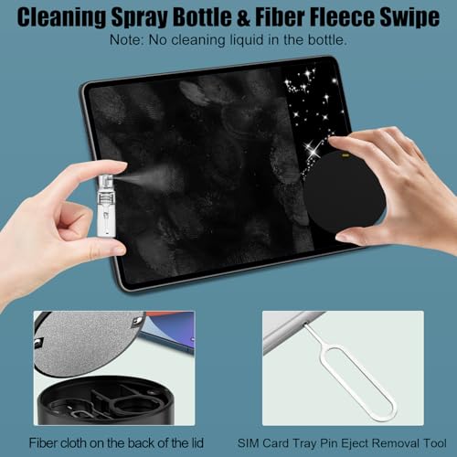 VICHYIE 20 in 1 Multifunctional Cleaner Kit for Electronic Devices, Keyboard Cleaning Brush, Headphones Cleaner Kit for AirPods, Multi-Tool for Cleaning Laptop, Earbuds, Camera, Cellphones (Black) - color: Black