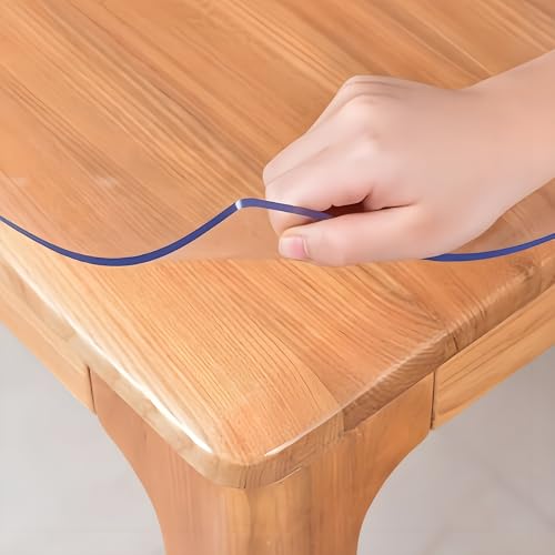 28"X60"Crystal PVC Table Cover Protector, Waterproof PVC Tablecloth, 2MM Thickened Protector for Table, Desk, Coffee Table, Workbench,Dresser, TV Stand, Counter - color: Clear 2mm, size: 60" x 28"