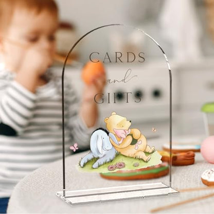 Cute Bear Baby Shower Sign Decor Arch Acrylic 5x7 Inch Sign 03 | Cute Bear Centerpieces Baby Shower & Event Gift Stations Dessert Table Decor : Home & Kitchen