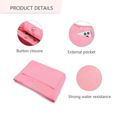 YONEBN waterproof Storage Bag Lightweight Large Capacity nylon Bag Inner Bag Handbag Organizer - color: Nylon/Pink
