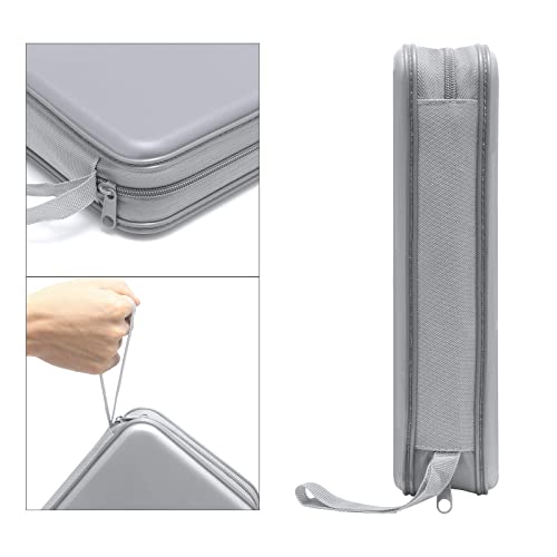 Siveit CD Case Holder, 80 Capacity CD/DVD Case Holders Wallet Hard Plastic CD DVD Disc Cases Storage Binder for Car Home Office Travel (Grey) - color: Silver