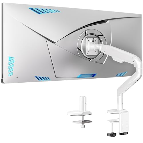 BIZUM Heavy Aluminum Monitor Stand 17 to 43 Inch Monitor Arm, Adjustable-Monitor Mount up to 33lbs with Clamp and Grommet Base, VESA 75x75/100x100mm White - color: White