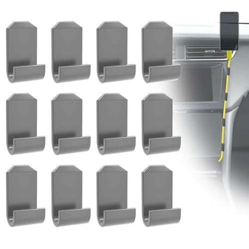 12 Pcs Car Trim Cable Clips, Car Cable Management Wire Organizer Cord-G(02) | Neatly Organize Cables for Vehicle Interior, Easy Installation, Ideal for Phone Chargers, Dash Cams and More - color: Grey