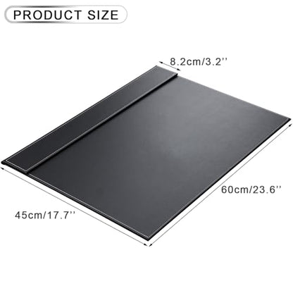 KINGFOM Ultra-Smooth PU Leather Desk Pad & Mat Office Desk Drawing & Writing Board A3/ A4 File Paper Clip Table Protector Mat on Top Large 24''x18'' (Black) - color: Black-a005