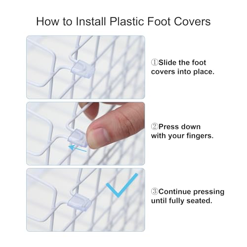 iSPECLE Freezer Organizer Bins - 4 Pack Adjustable Width for 5 to 7 Cu.Ft Chest Freezers, Stackable Wire Storage Baskets for Deep Freezer Organization, Assembly Required, White - style: 4 Pcs-14.8"-White
