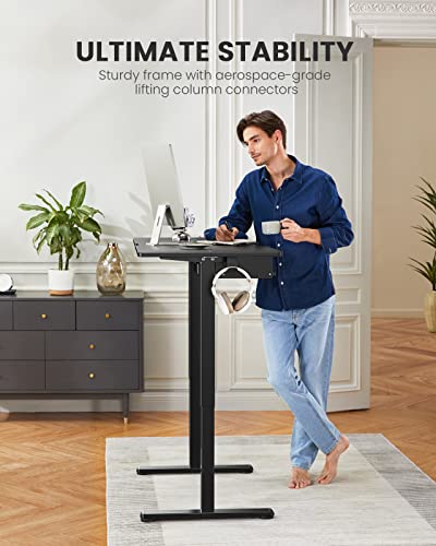 ErGear Electric Standing Desk with Keyboard Tray, 55x28 Inches Adjustable Height Sit Stand Up Desk, Home Office Desk Computer Workstation, Black - color: Black, size: 55" X 28"