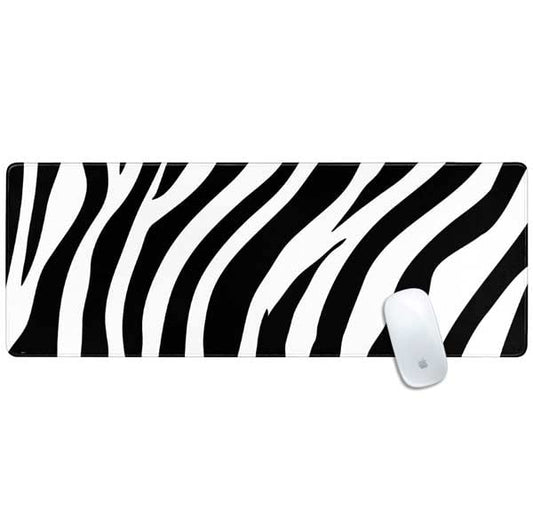 Skinit Large Gaming Mouse Pad - Zebra Print Design with Stitched Edges, Waterproof, Non-Slip Rubber Base, Desk Mat for Keyboard & Mouse, 31.5" x 11.8" inches - color: Black - PTTRNS07, size: 31.5" x 11.8"
