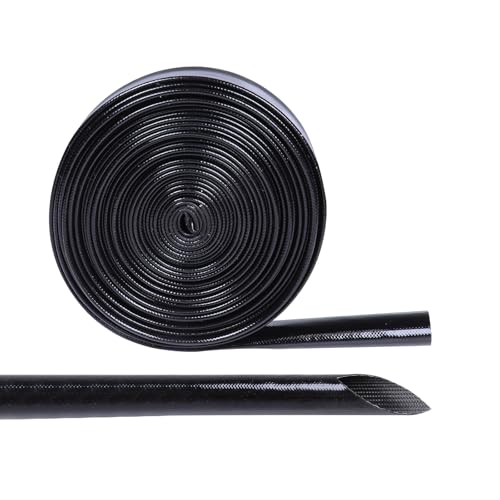 Silicone Fiberglass Sleeve High Temperature Heat Shield Wire Protective Electrical Insulation Self-extinguishing Black (9/16"-16ft) - style: 9/16"-16ft