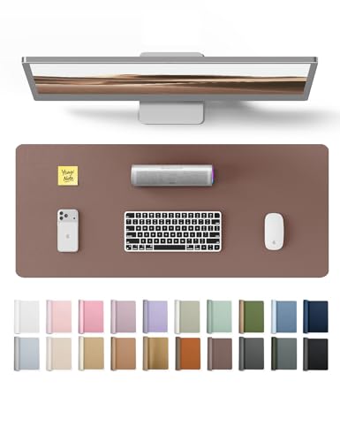 YSAGi Leather Desk Protector, Office Mat, Large Mouse Mat, Non-Slip PU Leather Blotter, Laptop Pad, Waterproof Writing Pad for Office and Home (Chocolate, 23.6" x 13.8") - color: Chocolate, size: 23.6" x 13.8"