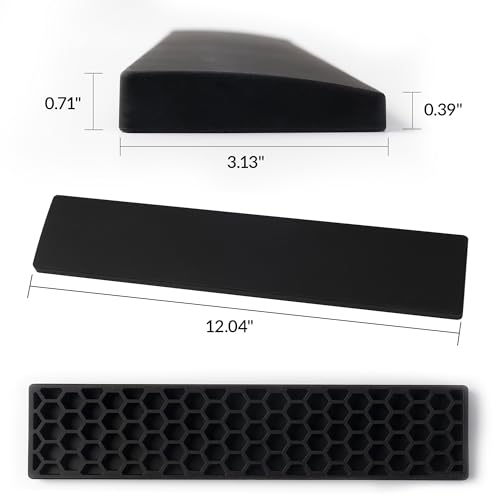 Ergonomic Silicone Wrist Rest for Keychron K12 / Q4 / Q60 / Q60 Max / Q4 Pro / Q4 HE / V4 / V4 Max, 12.04" Honeycomb Non-Slip Palm Rest, 60% Compact Mechanical Keyboard Support with Typing Pain Relief