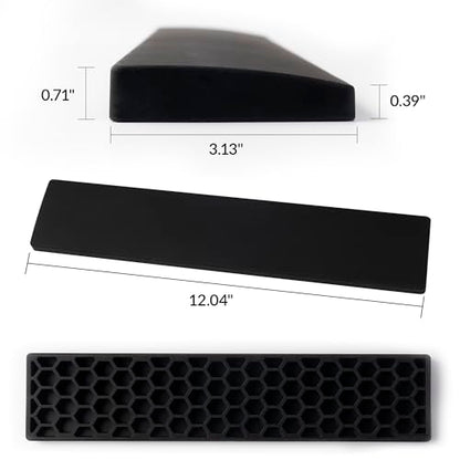 Ergonomic Silicone Wrist Rest for Keychron K12 / Q4 / Q60 / Q60 Max / Q4 Pro / Q4 HE / V4 / V4 Max, 12.04" Honeycomb Non-Slip Palm Rest, 60% Compact Mechanical Keyboard Support with Typing Pain Relief