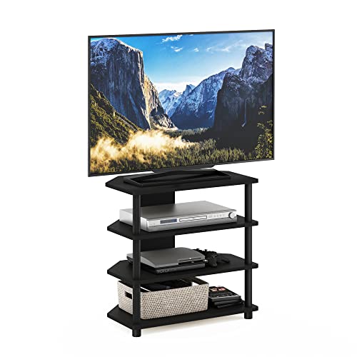 Furinno Turn-N-Tube Easy Assembly 4-Tier Petite Entertainment Center / TV Stand / TV Unit / TV Desk, Blackwood - color: Blackwood, size: 4-Tier