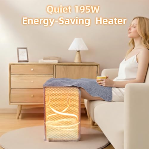 Under Desk Heater, 195W Energy-Saving Foot Warmer with Heating Pad for Feet, Electric Foot Warmer Under Desk 5 Heat Levels, 2 to 8H Timer Quiet Fanless Foot Heater for Office Home Dorm Chochoyah - color: Light Grey Cuboid