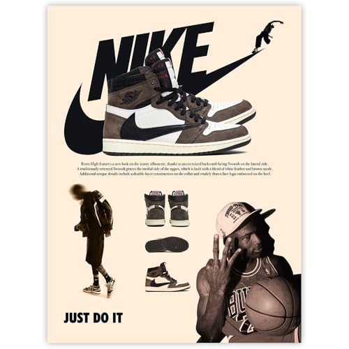 CREAARO Poster Wall Art – Sneaker Hypebeast Streetwear Decor for Teen Bedroom, Gaming Room & Sneakerheads, Unframed 12x16 inch - style: aj1 new