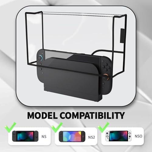 PlayVital Dust Cover for Nintendo Switch 2, Anti-Scratch Dust Guard Waterproof Cover Sleeve for Nintendo Switch 2 Console & Charging Dock -Transparent - color: Transparent