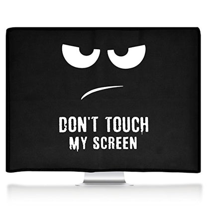 kwmobile Computer Monitor Cover Compatible with 27-28" monitor - Don't Touch My Screen White/Black