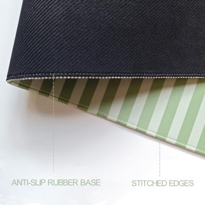 Green Striped Desk Mat Cute Pastel XXL Large Gaming Mouse Pad Desk Pad Kawaii Aesthetic Home Office Decor Cozy Keyboard Laptop Computer Mat - color: A2- Green