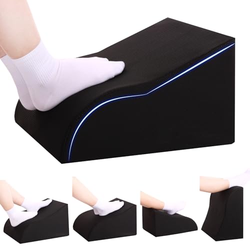 Foot Rest for Under Desk at Work, Ergonomic Under Desk Footrest with Washable Cover for Office, Home & Gaming Leg Elevation Pillow Black - color: A-black