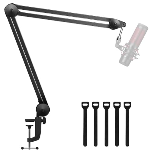 InnoGear Microphone Arm Stand, Heavy Duty Mic Arm Microphone Stand Suspension Scissor Boom Stands with Mic Clip and Cable Ties for Blue Yeti Snowball Hyper X QuadCast SoloCast Fifine Gaming(Large) - size: Large
