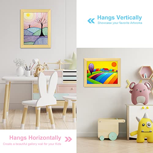 [2-Pack] Kids Art Frames, 8.5x11 Front Opening Kids Artwork Frames Changeable, Gold Artwork Display Storage Frame for Wall, Holds 50 Pcs, for 3D Picture, Crafts, Children Drawing, Hanging Art, - color: Gold, size: 8.5x11"