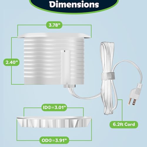 TOPGREENER Desktop Power Grommet With 65W PD Fast Charging USB C, GaN Desk for MacBook, 2 USB-A Ports and Duplex Receptacles, 3" Diameter, TTRP48APD60-W, White - color: White