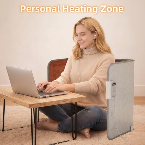 Under Desk Heater, 195W Energy-Saving Foot Warmer with Heating Pad for Feet, Electric Foot Warmer Under Desk 5 Heat Levels, 2 to 8H Timer Quiet Fanless Foot Heater for Office Home Dorm Chochoyah - color: Light Grey Cuboid